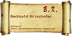 Bechtold Krisztofer névjegykártya