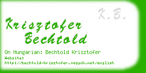 krisztofer bechtold business card